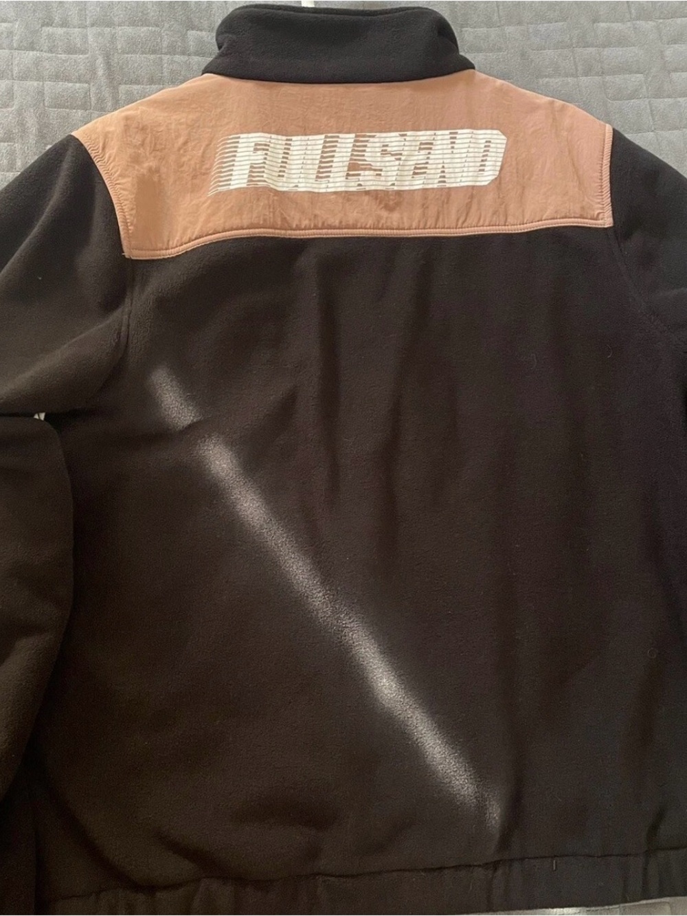 Full Send Nelk Fleece Jacket Black Grey Spellout Men's Medium RARE - Picture 4 of 5